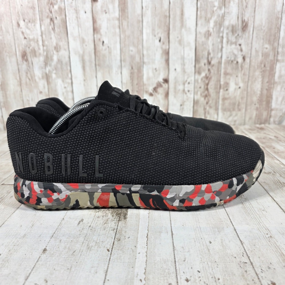 NOBULL Black SuperFabric Trainer Men 12 Camo Sole Low Top Cross Training Shoes